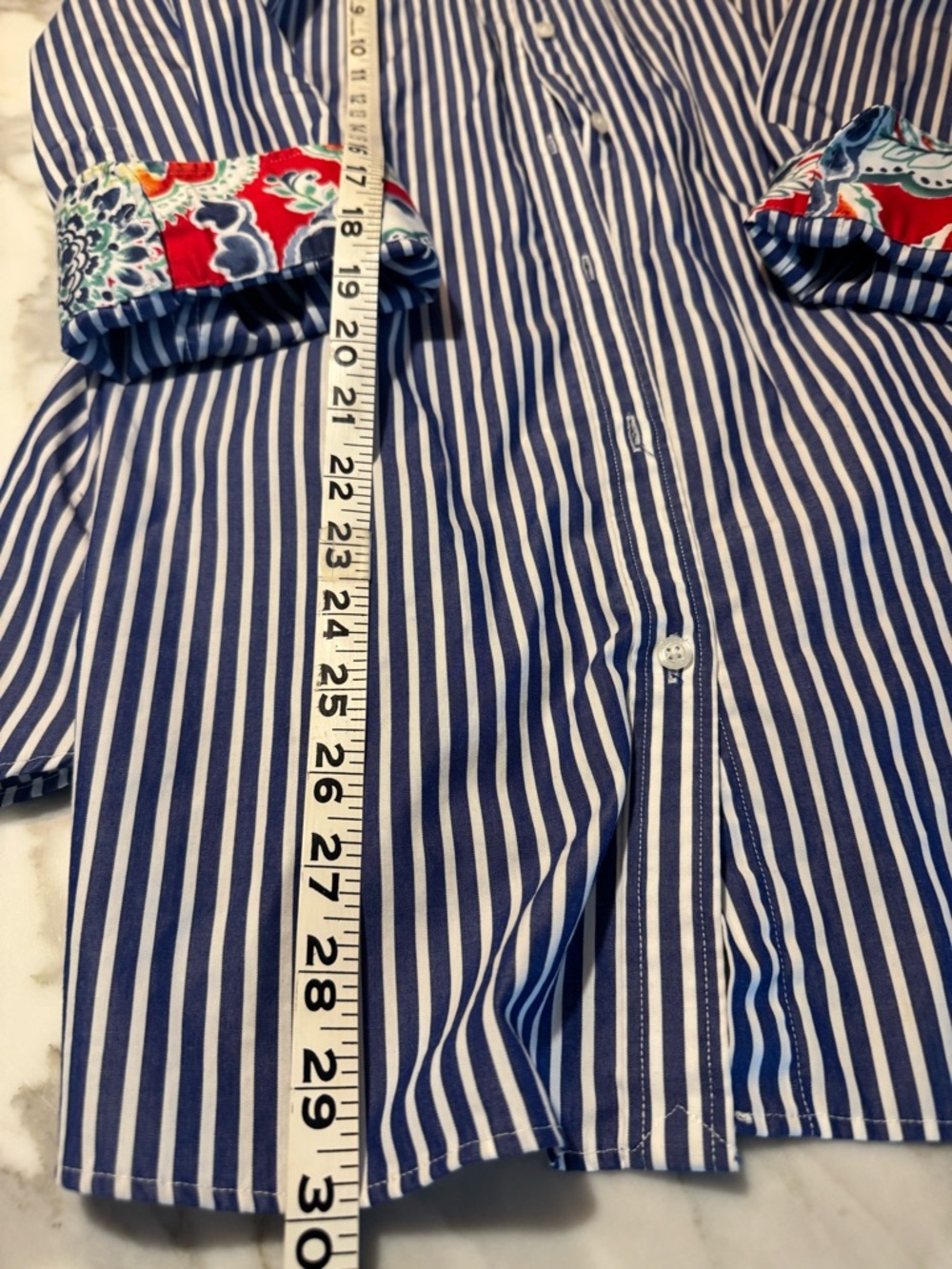 Ralph Lauren (CHAPS) button-down striped shirt w. cuff accents.
XXL (prob a 14) - Picture 13 of 16